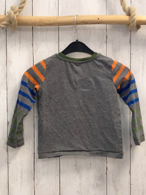 Esprit  Langarmshirt  Gr. 92  grau oliv blau orange Streifen