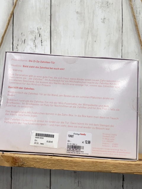 neu Holzspielzeug Zahnfee Tür Set rosa NP 12,99 €
