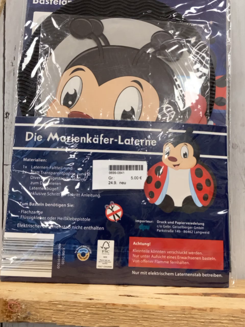 neu Laternenbastelset Marienkäfer