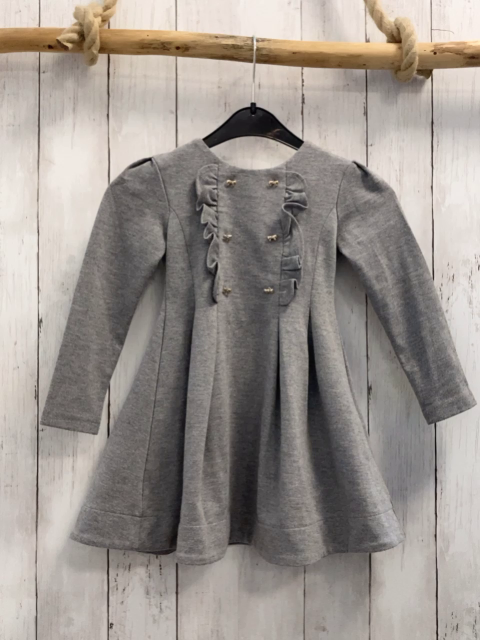 Mayoral Kleid Gr. 104  grau Schleifen als Knöpfe