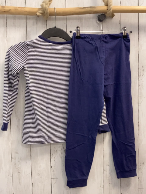2tlg Schiesser  Schlafanzug  Gr. 128  blau weiße Streifen Bär + blau 