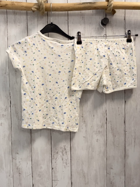 2tlg Petit Bateau  T-Shirt + Shorts  Gr. 116  weiß bunte Blumen 