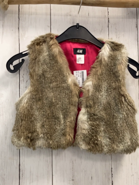 H&M Weste  Gr. 116  hellbraun hellgrau Fell 