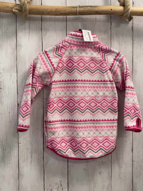 H&M  Fleecejacke  Gr. 86  weiß pink rosa grauer Druck 