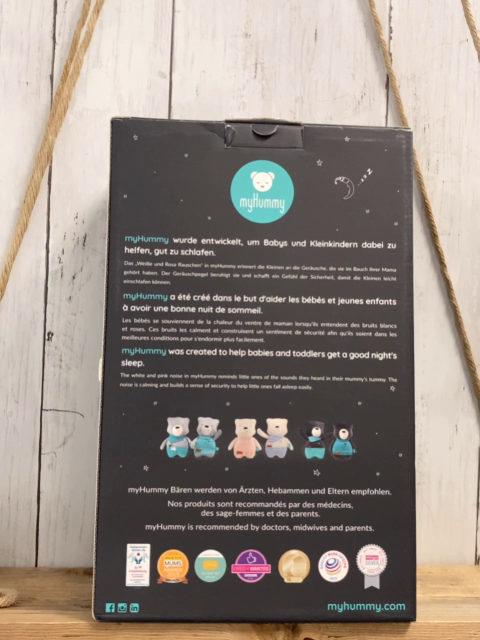 neu MyHummy  Babyeinschlafhilfe  grau mint Bär im Karton