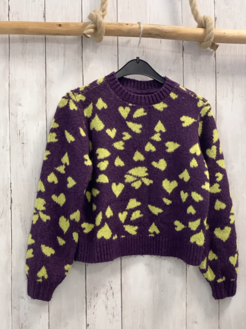 S´Oliver  Pullover  Gr. 128  lila gelbe Herzen 