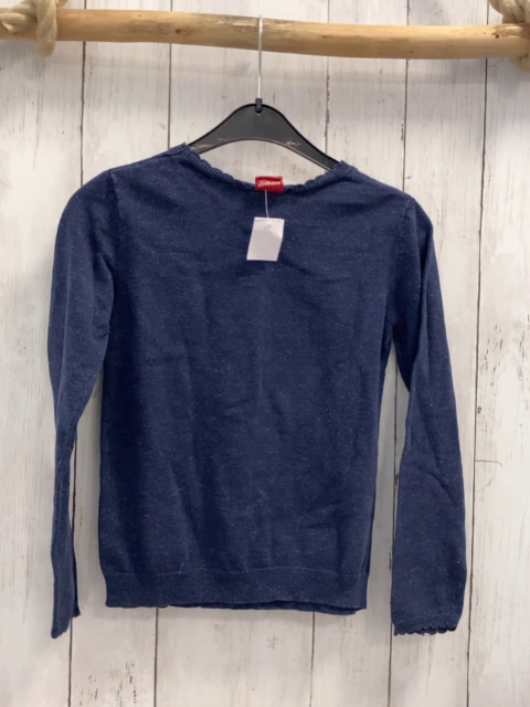 Manguun  Pullover  Gr. 140  blau Strick silber Pailettenstern 