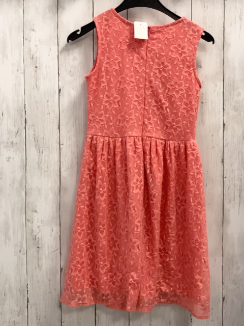 Manguun Kleid  Gr. 134  rosa zweilagig Blumenstickerei 