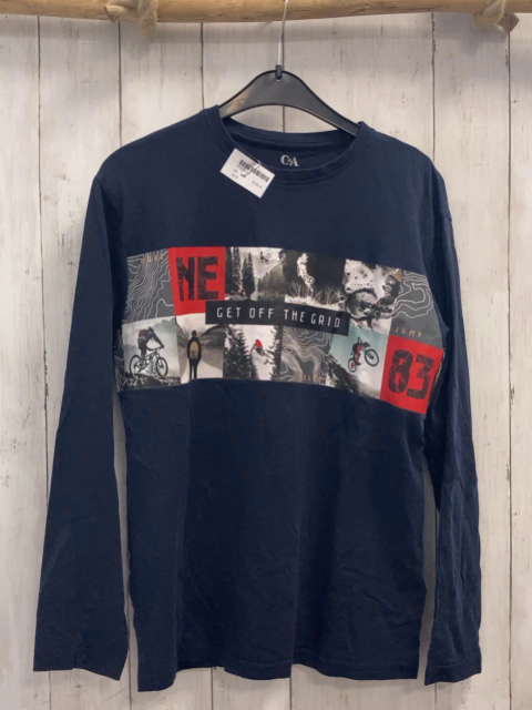  Langarmshirt Gr. 164  blau Druck mit Bikern