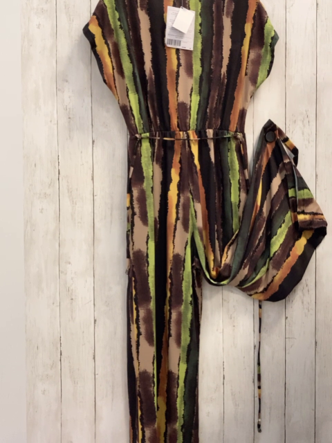neu  Jumpsuit  Gr. 34  schwarz braun sand kiwi hellgrün gelbe Streifen 