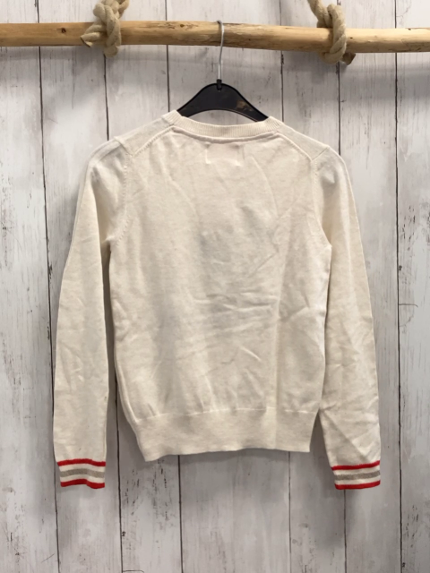 Johnnie B  Pullover  Gr. 140  creme Strick Tiere auf Schlitten rot silber Glitzerstreifen 