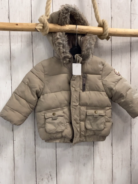 cyrillus  Winterjacke  Gr. 80  grau warm gefüttert Kapuze mit abtrennbarem Fellbund 