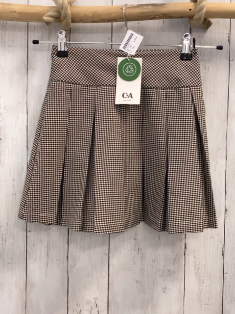 neu  Rock Gr. 140  weiß schwarz braun kariert NP 17,99€ 