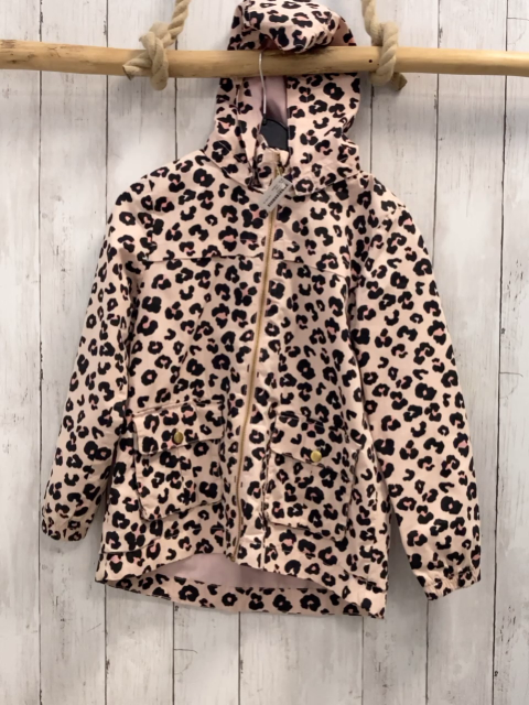 H&M  Jacke  Gr. 134  zartlachs schwarz rosa leoprint kapuze 