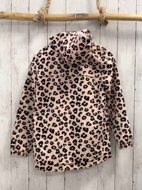H&M  Jacke  Gr. 134  zartlachs schwarz rosa leoprint kapuze 