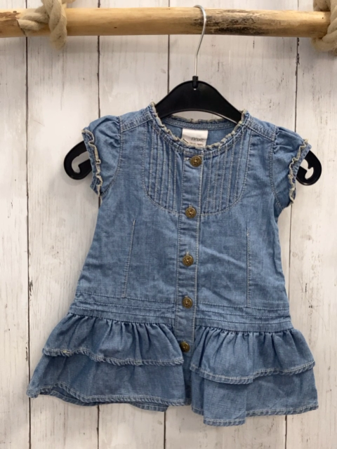 Next  Kleid  Gr. 68  blau Jeans beige Nähte 