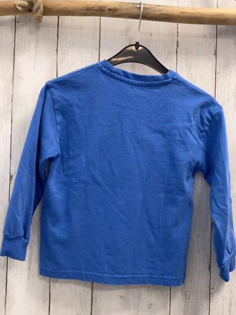 Vertbaudet  Pullover  Gr. 122/128  hellblau bunte Plüschschrift 