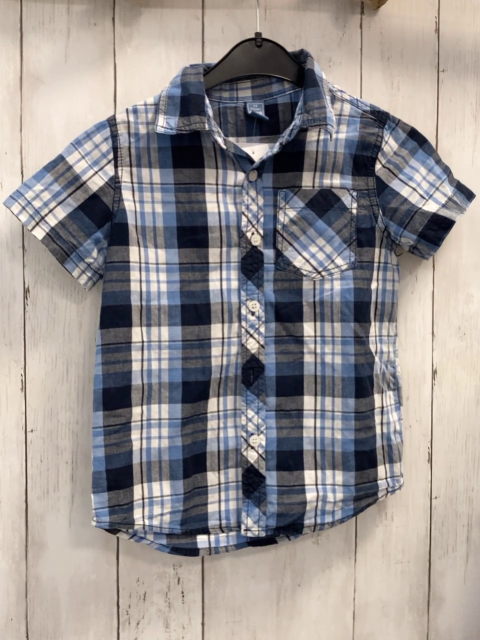  Sommerhemd Gr. 116  blau grau weiß kariert