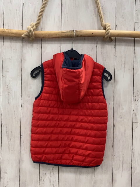   Weste Gr. 128  rot blauer Bund + blaues Futter 