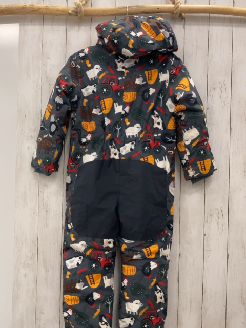 TCM Winteroverall Gr. 122/128  grau bunte Bauernhoftiere + -motive 