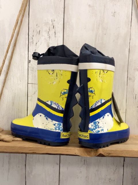 neu Gummistiefel  Gr. 25  gelb Planeten grauer Bund 