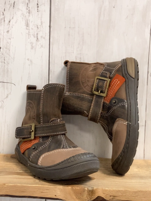   Boots Gr. 25  braun hellbraun rostrot weiße Nähte 