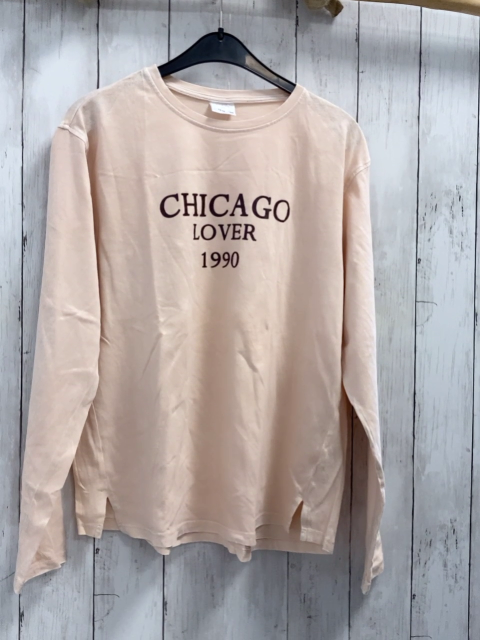 Zara  Langarmshirt  Gr. 164  heller lachston braune Schrift 