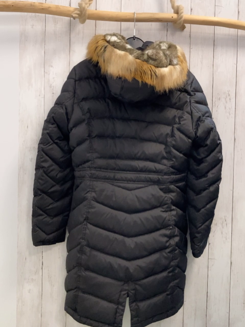 Dawnlevy  Wintermantel  Gr. 40  schwarz warm gefüttet 60 % Daunen 40 % Federfutter Kapuze mit Fellfutter + -bund 