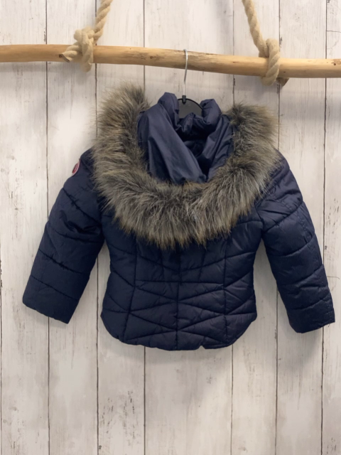Reset  Winterjacke  Gr. 104  blau warm gefüttert Kapuze mit abtrennbarem Fellbund 