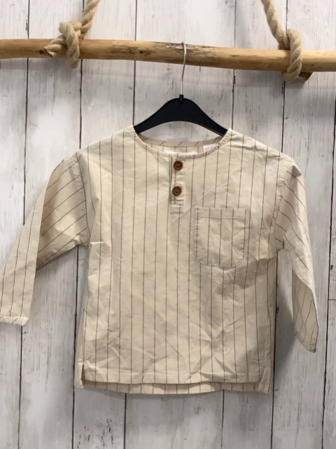 zara Hemd Gr. 104  beige graue Streifen