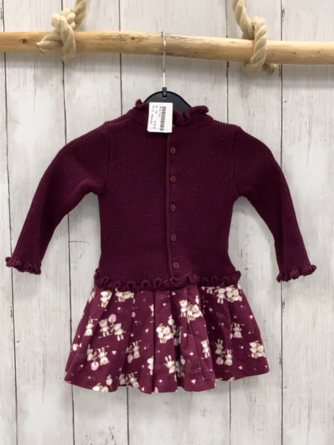 Mayoral  Kleid  Gr. 74  brombeere Strickoberteil Rock mit Bären 