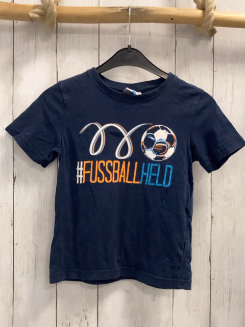   T-Shirt  Gr. 110  blau Fußball Schrift 