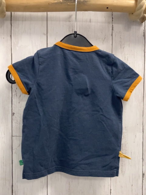   T-Shirt  Gr. 74  blau Känguruh ocker Bund 