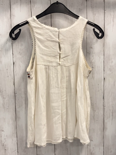   Sommerbluse  Gr. 152  weiß Struktur bunte gestickte Bilder 