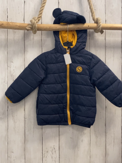 Jacke  Gr. 86  blau gesteppt Kapuze mit Ohren mais Bund 
