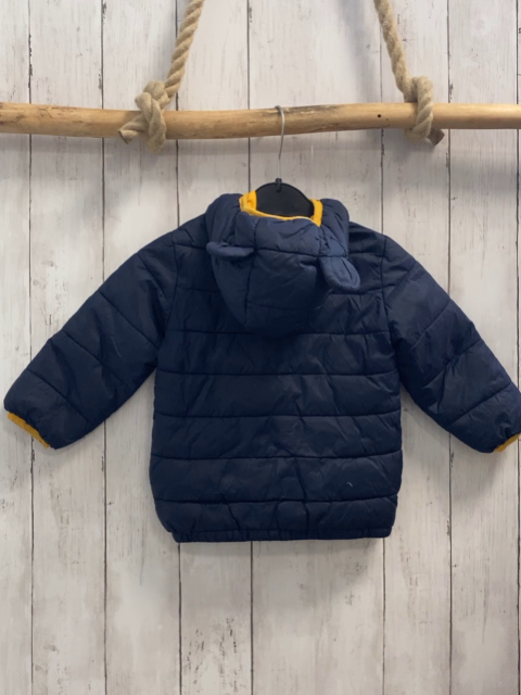 Jacke  Gr. 86  blau gesteppt Kapuze mit Ohren mais Bund 
