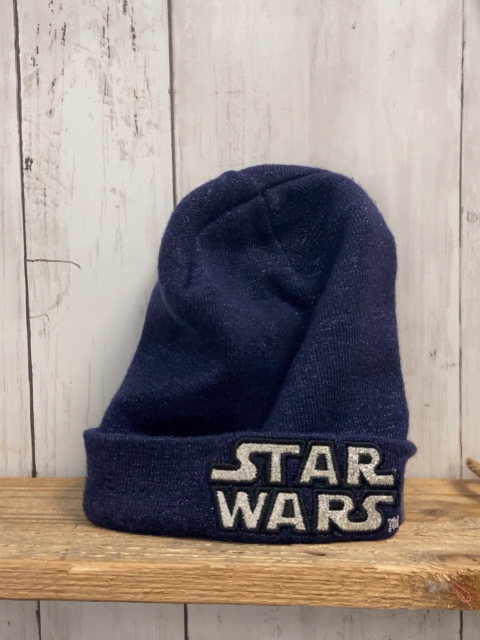 H&M Mütze  Gr. 158/176  blau Strick mit Glitzer Star Wars 