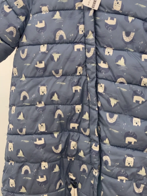   Winteroverall Gr. 98  hellblau weiße Eisbären Iglus weißes Plüschfutter 