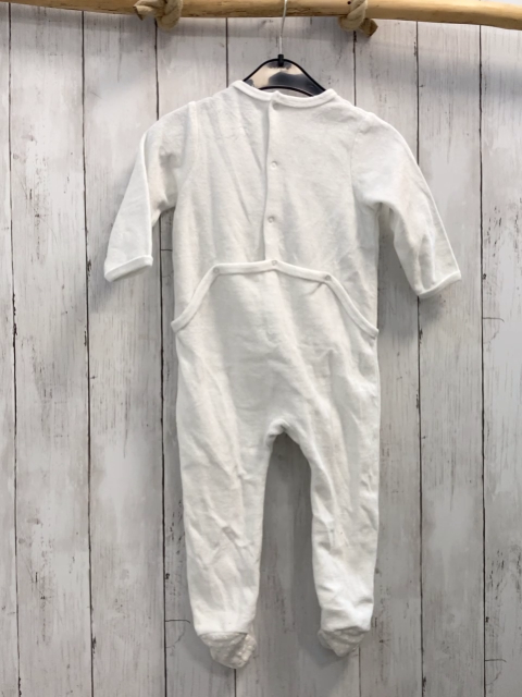 vertbaudet Schlafanzug Gr. 80  weiß nicki Leopardenkopf