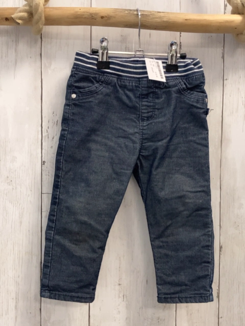 Obaibi Hose Gr. 80  blau meliert gestreifter Bund gefüttert