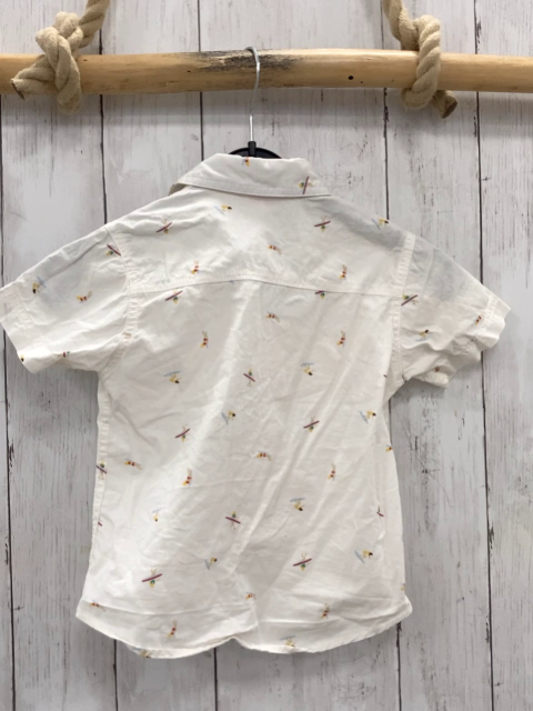   Sommerhemd  Gr. 104  weiß bunte Möwen Surfer 