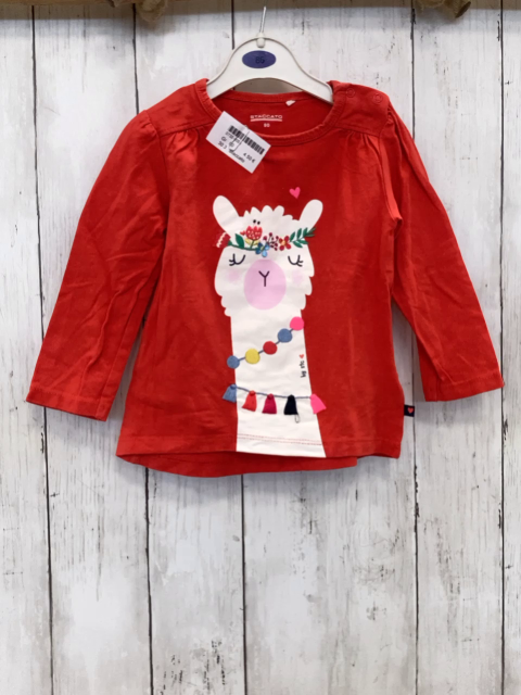 Staccato  Langarmshirt  Gr. 80  rot Lama Blumen + Lichterktte 