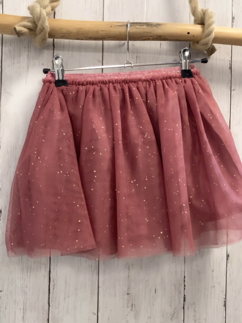 H&M  Rock Gr. 110  altrosa Tüllüberrock mit goldenen Glitzerpunkten Glitzerbund 