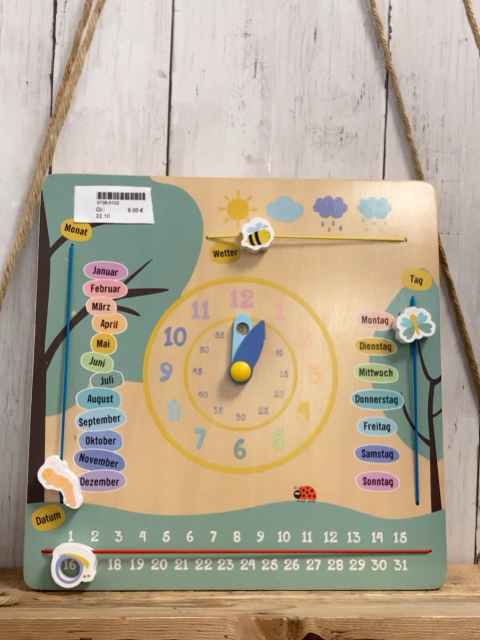   Holzspielzeug  Scheibe mit Jahreskalender 