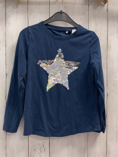 Name it  Langarmshirt  Gr. 122/128   blau Pailettenstern 
