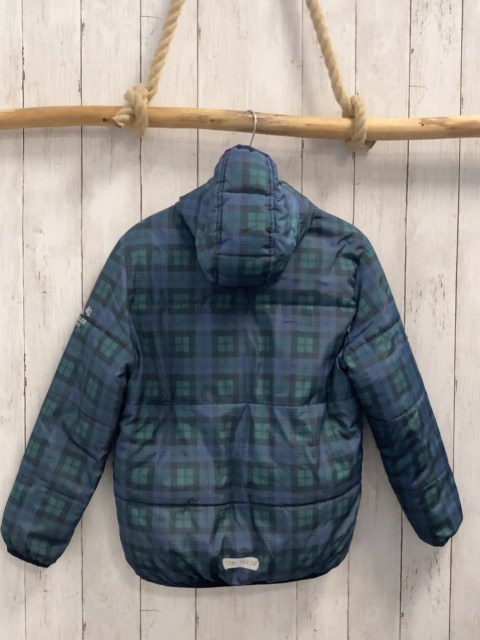 Tom Tailor  Winterjacke  Gr. 128  grau blau grün kariert Kapuze 