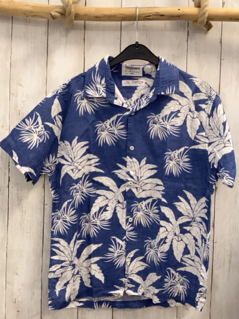zara Sommerhemd Gr. 140  blau weiße Blumen