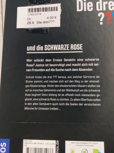 Die drei???  Buch ... und die schwarze Rose 