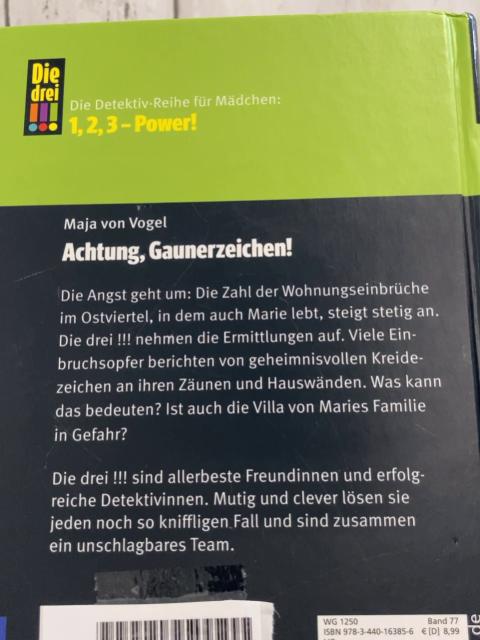 Die drei!!! Buch Achtung, Gaunerzeichen 