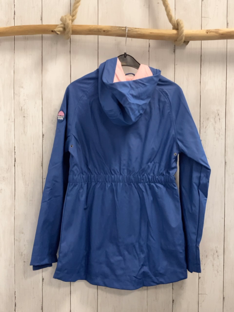 neu Regenmantel Gr. 146  blau innen rosa 